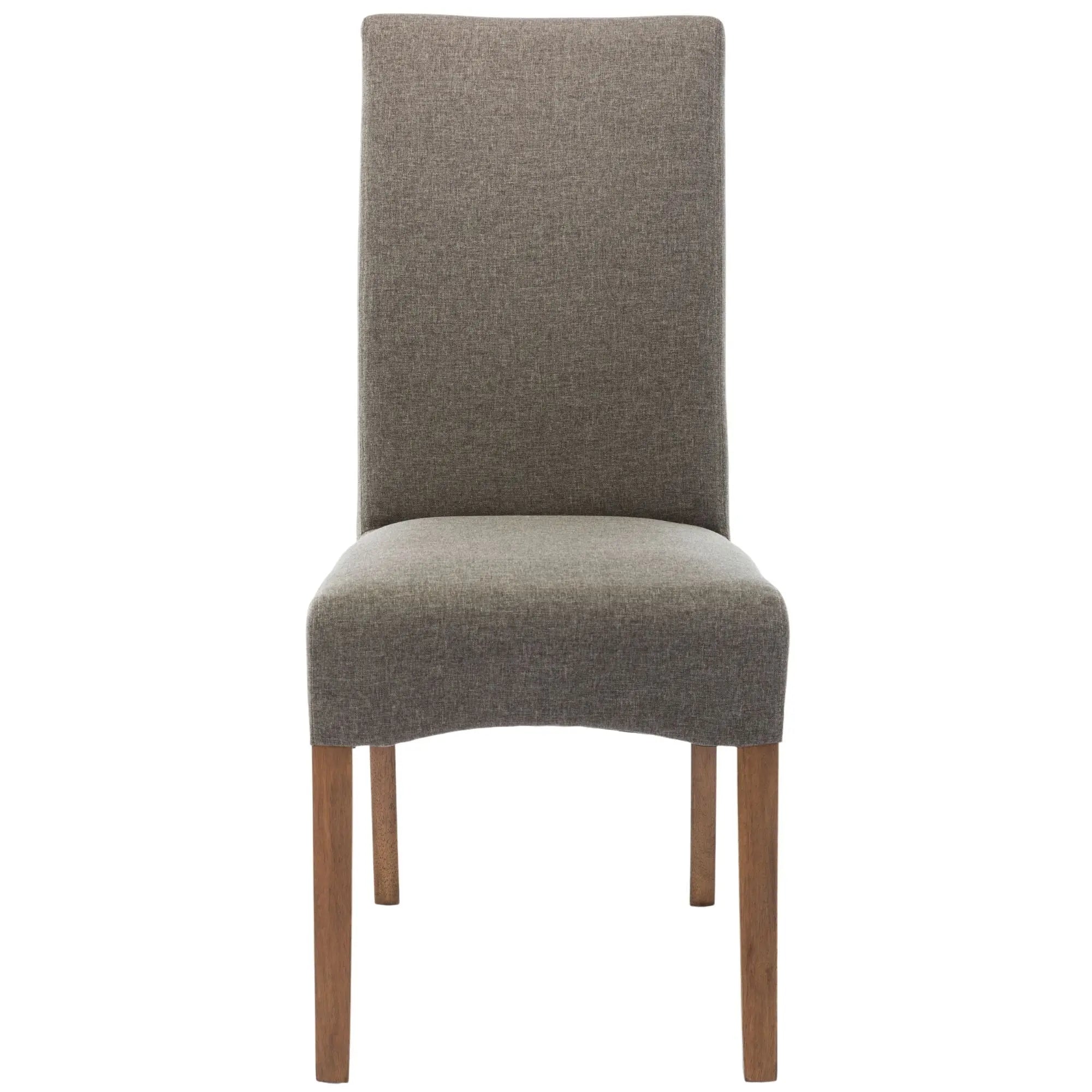 Aksa Fabric Upholstered Dining Chair Set of 8 Solid Pine Wood Furniture - Grey Deals499