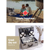 Alfresco 6 Person Picnic Basket Set Cooler Bag Wicker PU Fastening Straps Plates Deals499