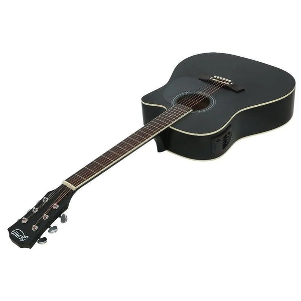 Alpha 41" Inch Electric Acoustic Guitar Wooden Classical Full Size EQ Capo Black Deals499