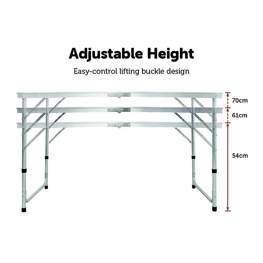 Aluminium Folding Table 120cm Portable Indoor Outdoor Picnic Party Camping Tables Deals499