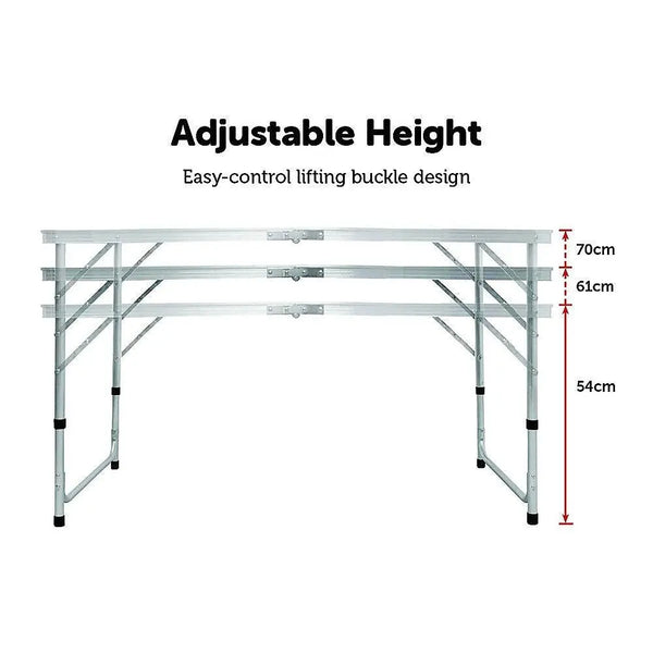 Aluminium Folding Table 120cm Portable Indoor Outdoor Picnic Party Camping Tables Deals499