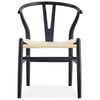 Anemone  Set of 4 Wishbone Dining Chair Beech Timber Replica Hans Wenger - Black Deals499