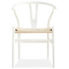 Anemone  Set of 4 Wishbone Dining Chair Beech Timber Replica Hans Wenger - White Deals499