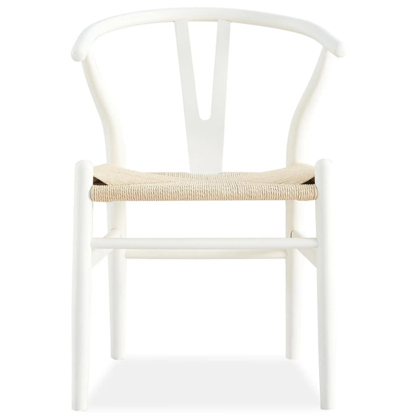 Anemone  Set of 6 Wishbone Dining Chair Beech Timber Replica Hans Wenger - White Deals499
