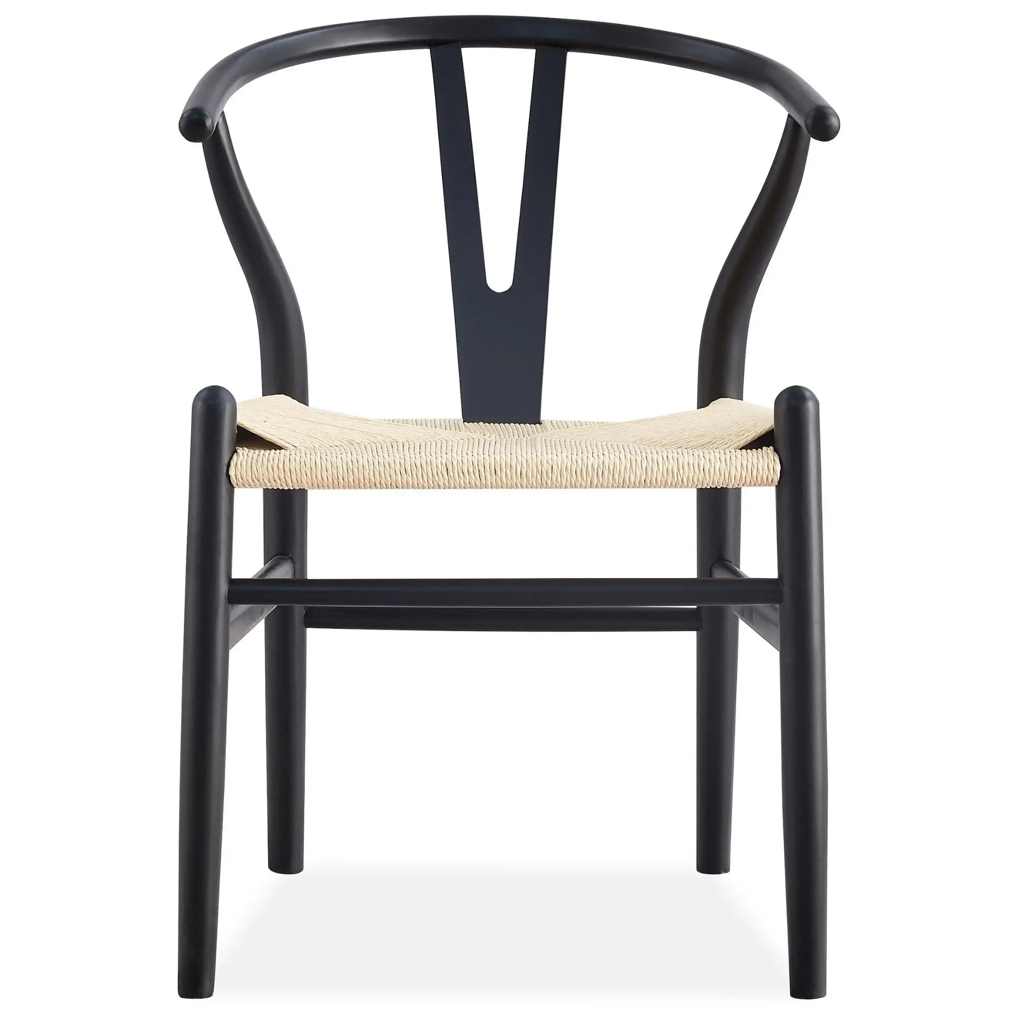 Anemone  Set of 8 Wishbone Dining Chair Beech Timber Replica Hans Wenger - Black Deals499