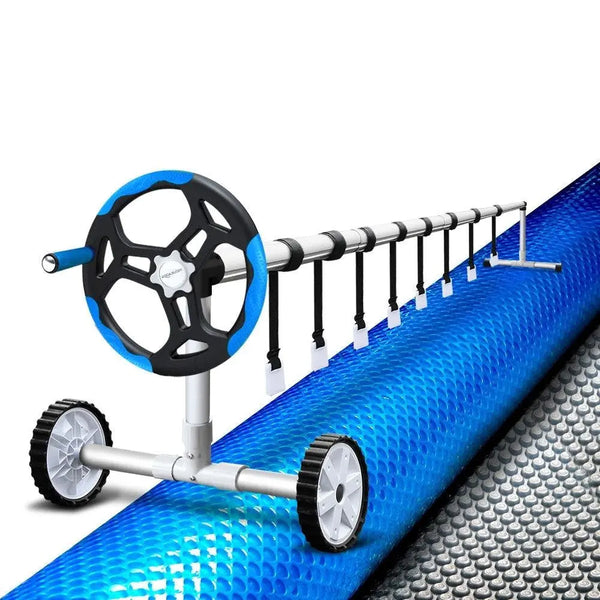 Aquabuddy 8x4.2m Pool Cover Roller Combo Solar Blanket Swimming Heater Bubble Deals499