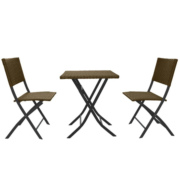 Arcadia Furniture Outdoor 3 Piece Foldable Rattan Coffee Table Set Garden Patio Oatmeal Deals499