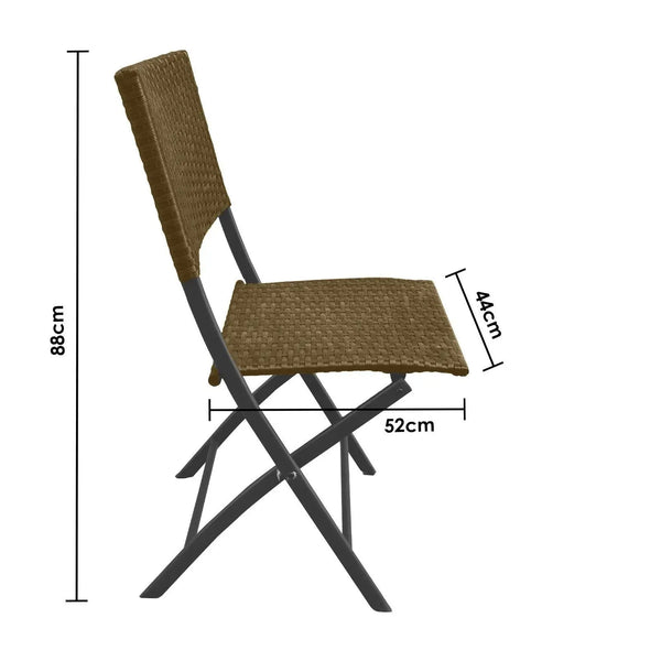 Arcadia Furniture Outdoor 3 Piece Foldable Rattan Coffee Table Set Garden Patio Oatmeal Deals499