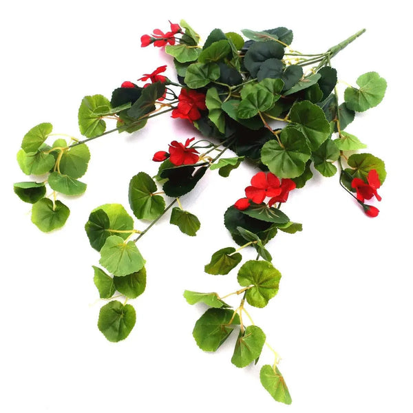 Artificial Geranium Hanging Bush with Red Flowers 60cm Deals499