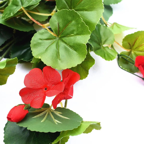 Artificial Geranium Hanging Bush with Red Flowers 60cm Deals499