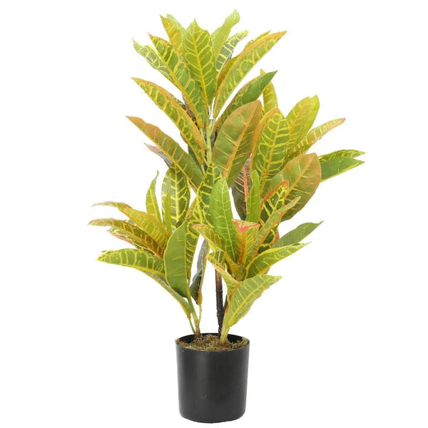 Artificial Potted Flaming Zebra (Codiaeum variegatum / crotons) 55cm Deals499