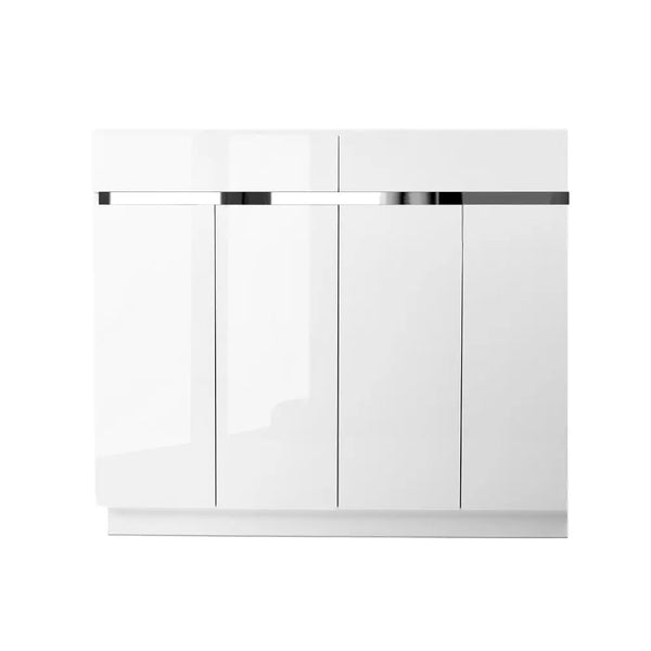 Artiss 120cm Shoe Cabinet Shoes Storage Rack High Gloss Cupboard White Drawers Deals499