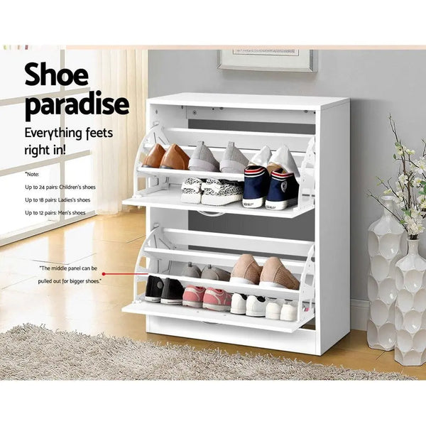 Artiss 2 Door Shoe Cabinet - White Deals499