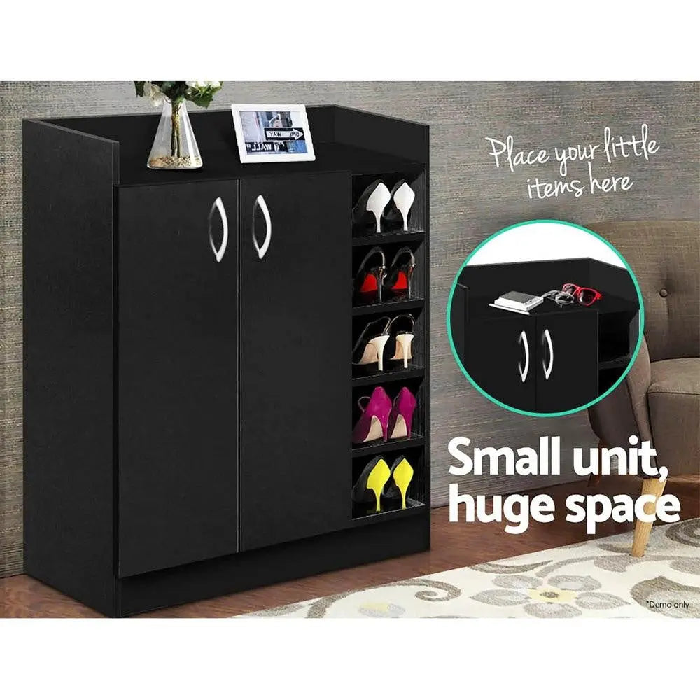 Artiss 2 Doors Shoe Cabinet Storage Cupboard - Black Deals499
