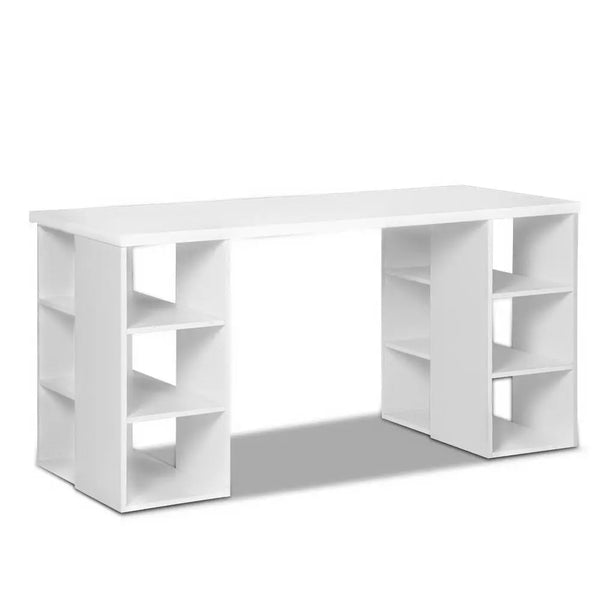 Artiss 3 Level Desk with Storage & Bookshelf - White Deals499