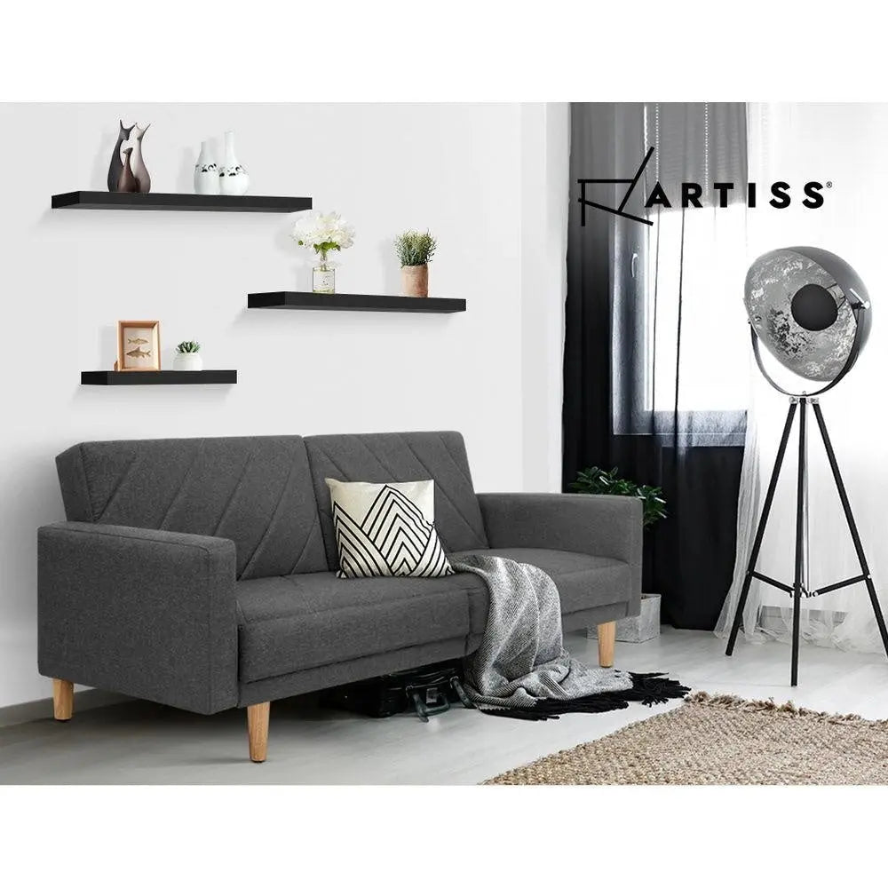 Artiss 3 Piece Floating Wall Shelves - Black Deals499