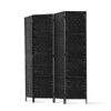 Artiss 4 Panel Room Divider Privacy Screen Rattan Woven Wood Stand Black Deals499