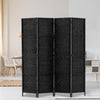 Artiss 4 Panel Room Divider Privacy Screen Rattan Woven Wood Stand Black Deals499