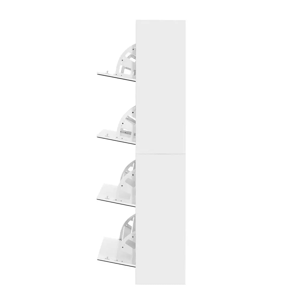 Artiss 5 Drawer Mirrored Wooden Shoe Cabinet - White Deals499