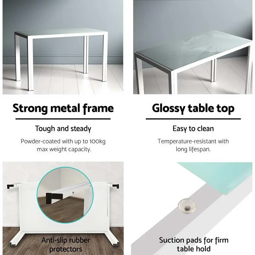 Artiss 5 Piece Dining Table Set - White Deals499