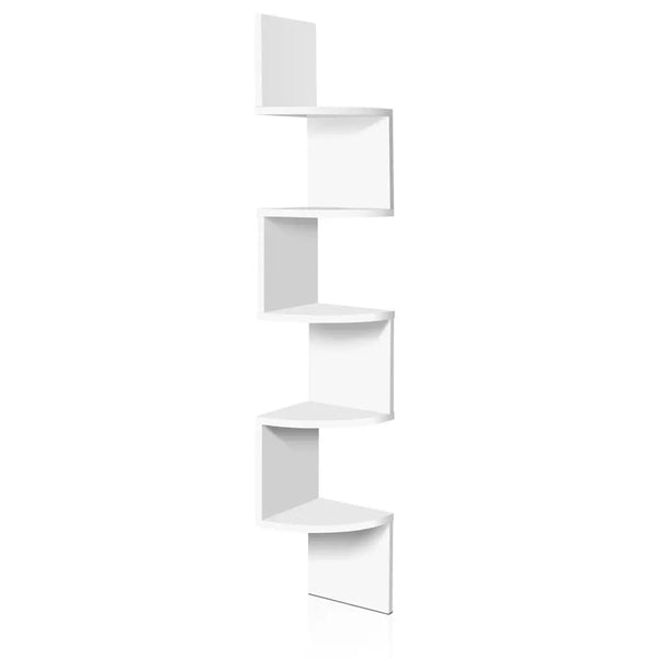 Artiss 5 Tier Corner Wall Shelf - White Deals499