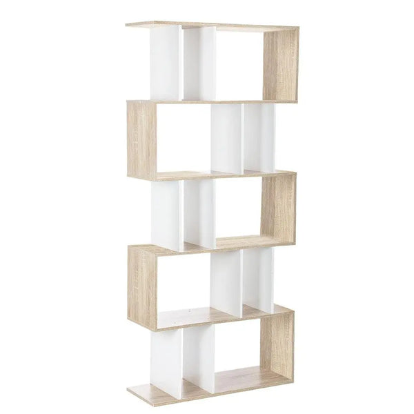 Artiss 5 Tier Display Book Storage Shelf Unit - White Brown Deals499