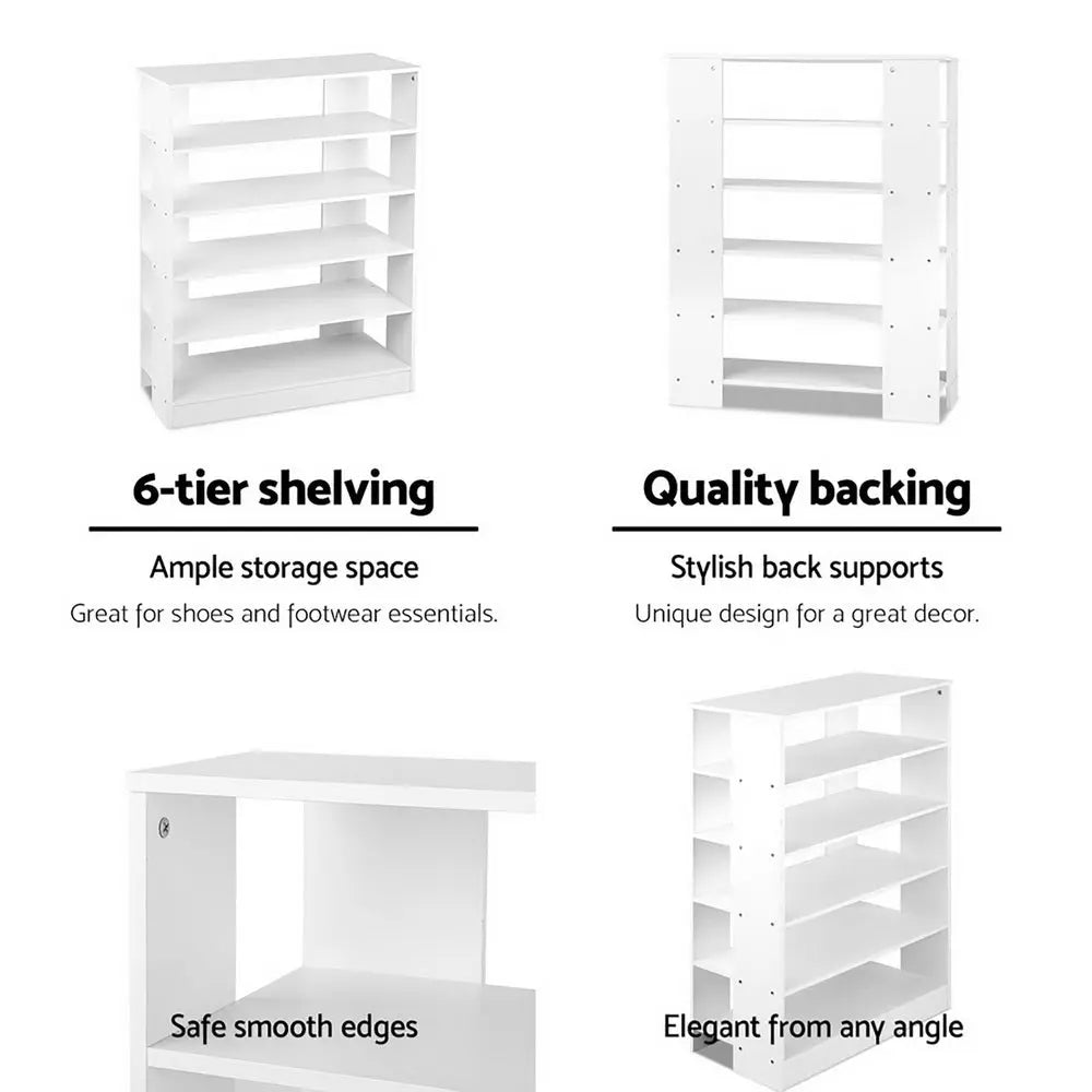 Artiss 6-Tier Shoe Rack Cabinet - White Deals499