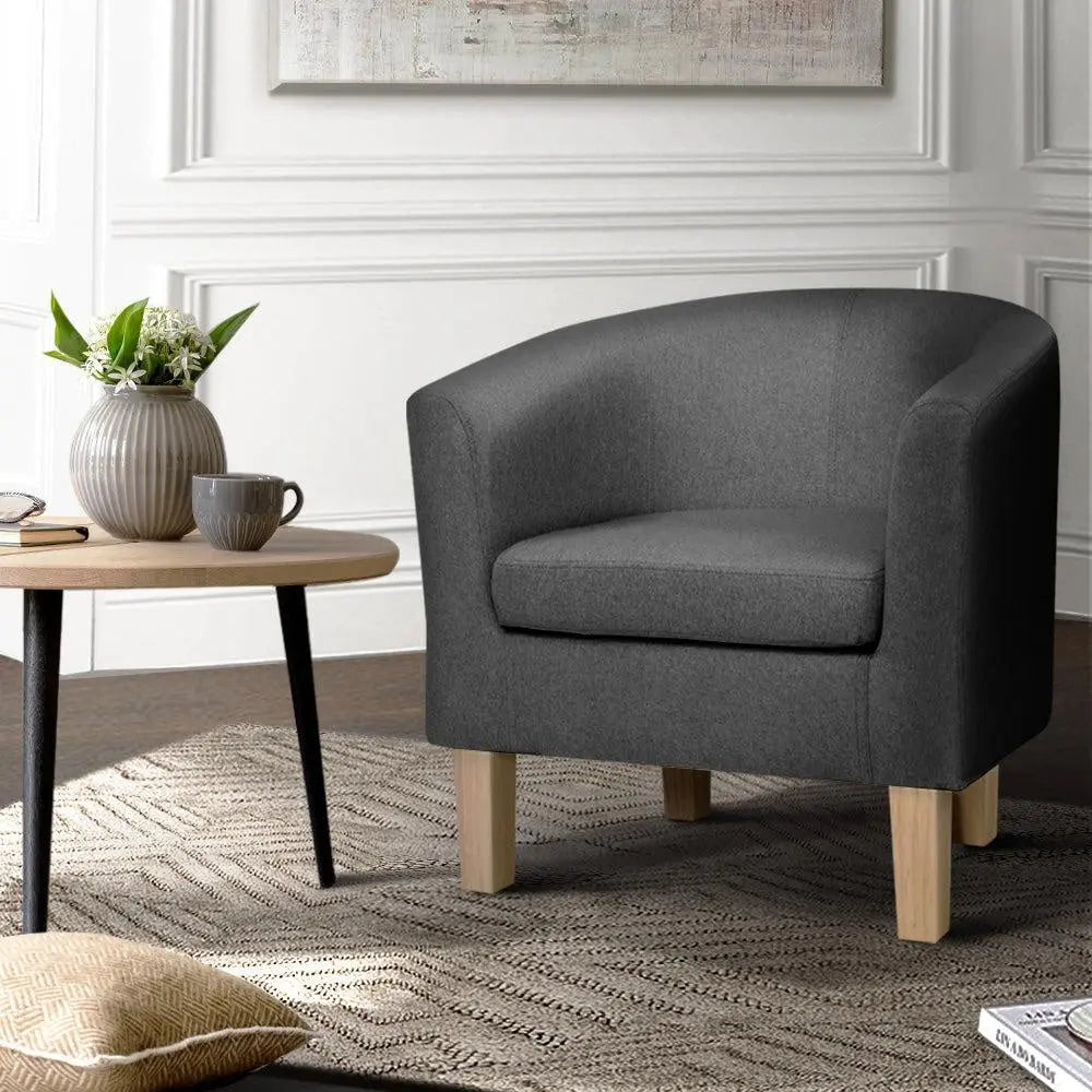 Artiss Abby Fabric Armchair - Grey Deals499