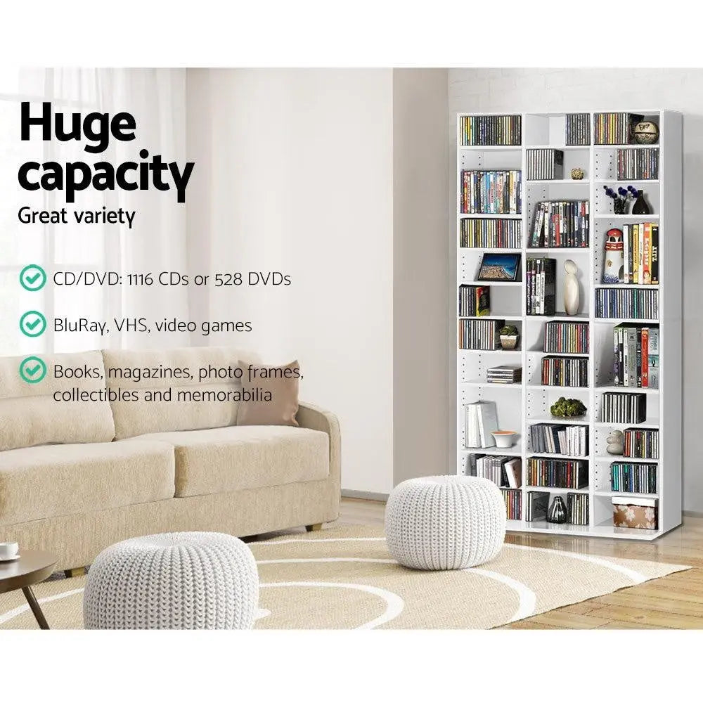 Artiss Adjustable Book Storage Shelf Rack Unit - White Deals499