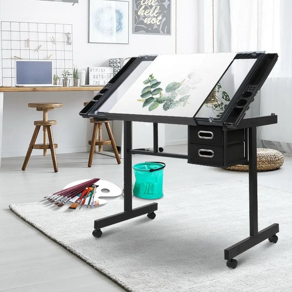 Artiss Adjustable Drawing Desk - Black and Grey Deals499