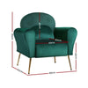 Artiss Armchair Lounge Chair Accent Armchairs Chairs Sofa Green Cushion Velvet Deals499