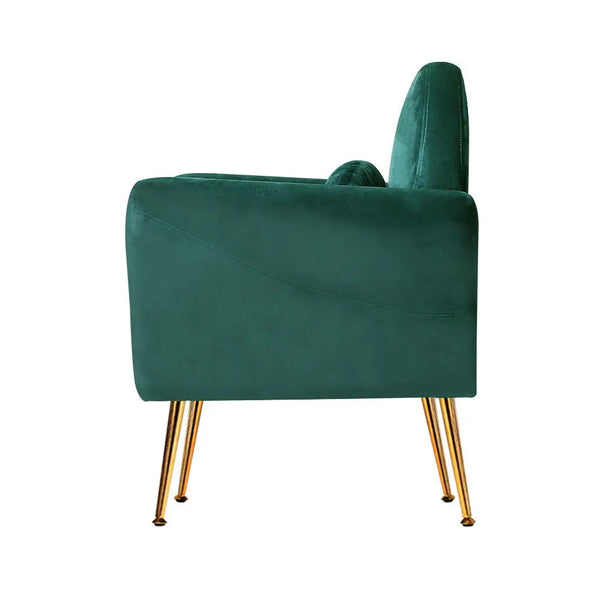 Artiss Armchair Lounge Chair Accent Armchairs Chairs Sofa Green Cushion Velvet Deals499