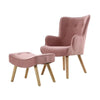 Artiss Armchair Lounge Chair Ottoman Accent Armchairs Sofa Fabric Chairs Pink Deals499