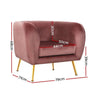 Artiss Armchair Lounge Sofa Arm Chair Accent Chairs Armchairs Couch Velvet Pink Deals499
