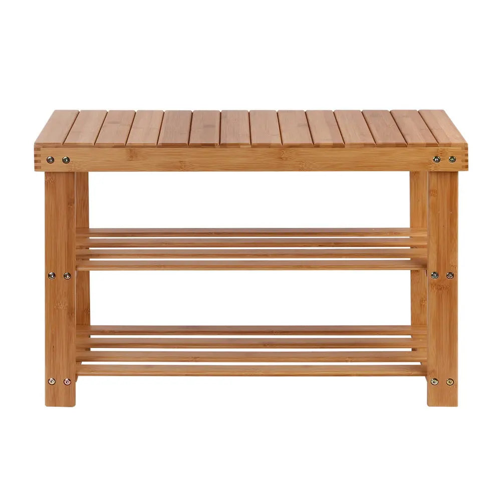 Artiss Bamboo Shoe Rack Wooden Seat Bench Organiser Shelf Stool Deals499