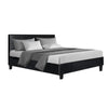 Artiss Bed Frame Double Size Base Mattress Platform Leather Wooden Black NEO Deals499