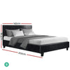 Artiss Bed Frame Double Size Base Mattress Platform Leather Wooden Black NEO Deals499