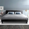 Artiss Bed Frame Double Size Base Mattress Platform Leather Wooden Black NEO Deals499