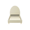 Artiss Bed Frame Single Size Bed Base w Arched Headboard Velvet Fabric Cream from Deals499 at Deals499