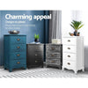 Artiss Bedside Tables Drawers Cabinet Vintage 4 Chest of Drawers Grey Nightstand Deals499