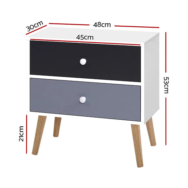 Artiss Bedside Tables Drawers Side Table Nightstand Lamp Side Storage Cabinet Deals499