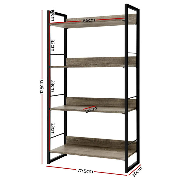 Artiss Book Shelf Display Shelves Corner Wall Wood Metal Stand Hollow Storage Deals499