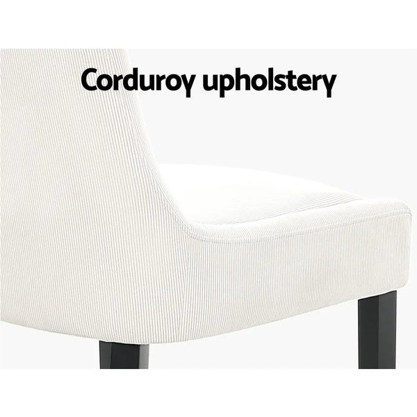 Artiss Dining Chairs Kitchen Cafe Chairs Corduroy Upholstered Beige Set of 2 from Deals499 at Deals499