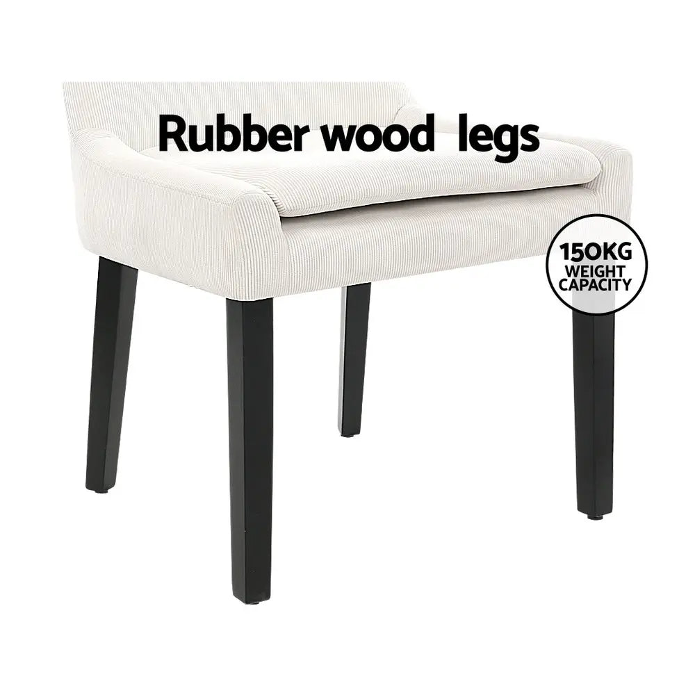 Artiss Dining Chairs Kitchen Cafe Chairs Corduroy Upholstered Beige Set of 2 from Deals499 at Deals499