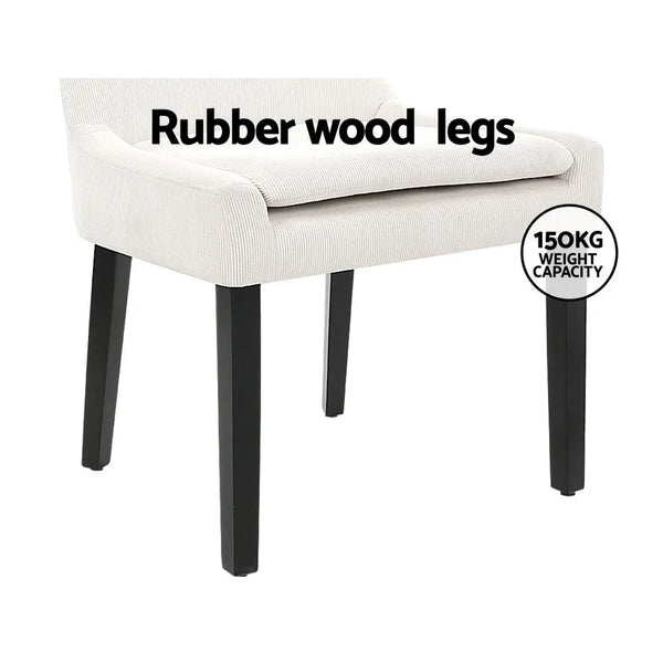 Artiss Dining Chairs Kitchen Cafe Chairs Corduroy Upholstered Beige Set of 2 from Deals499 at Deals499