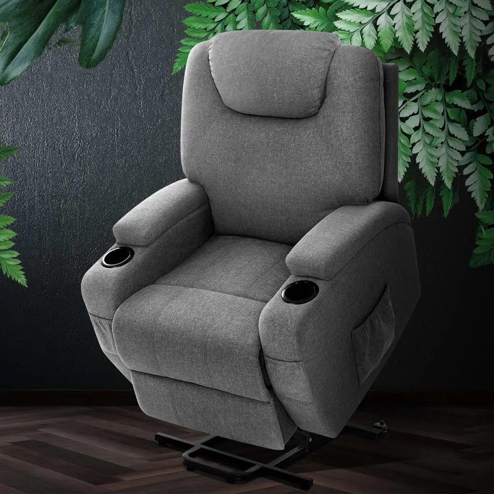 Artiss Electric Massage Chair Recliner Sofa Lift Motor Armchair Heating Fabric Deals499