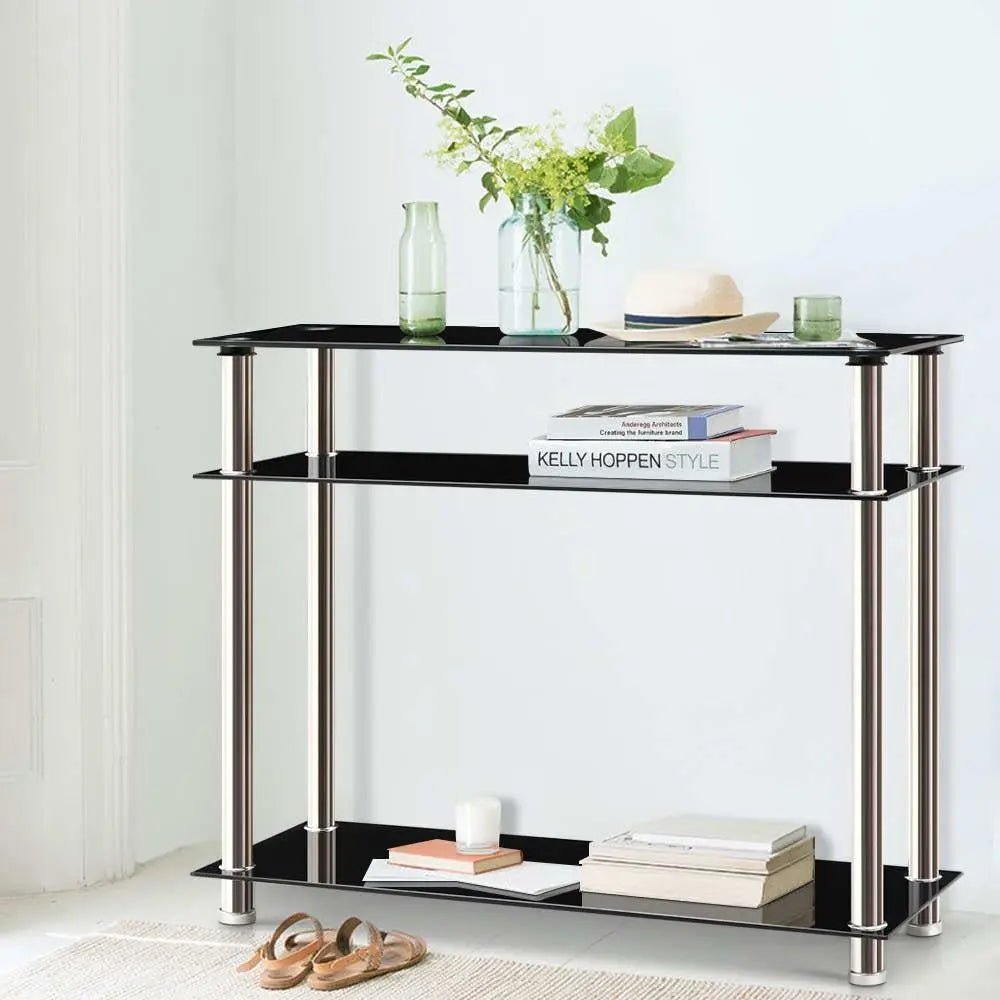 Artiss Entry Hall Console Table - Black & Silver Deals499