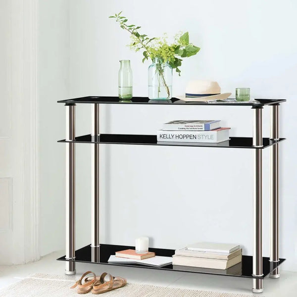 Artiss Entry Hall Console Table - Black & Silver Deals499