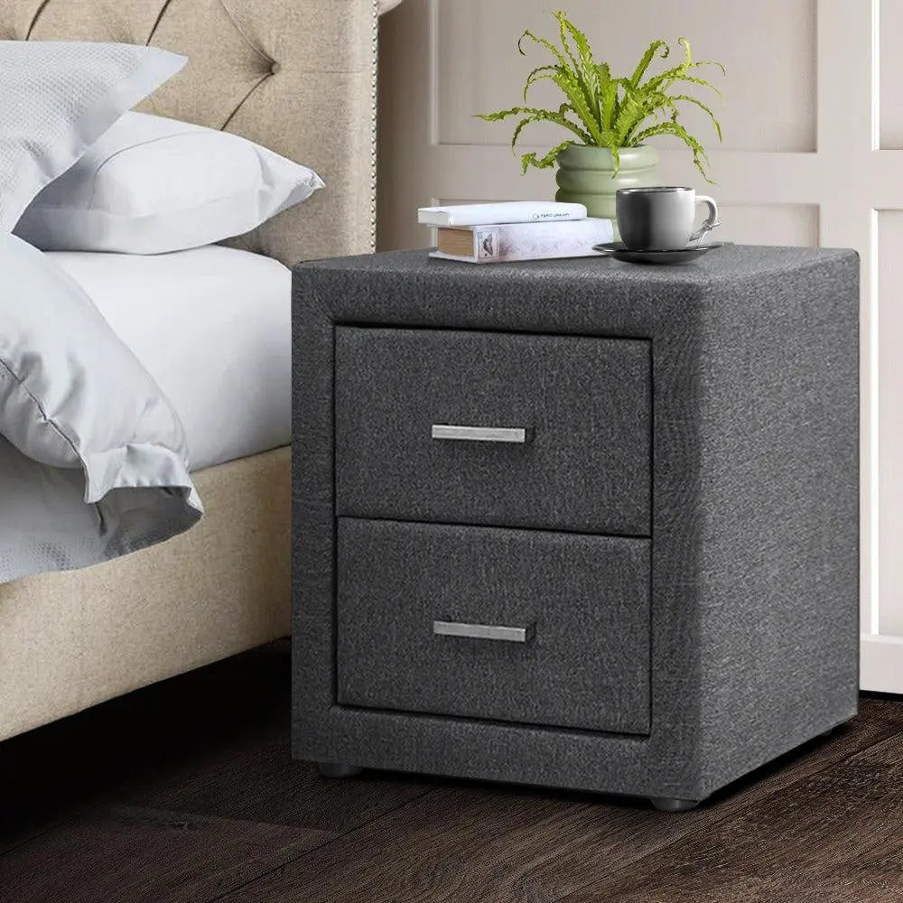 Artiss Fabric Bedside Table - Grey Deals499