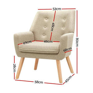 Artiss Fabric Dining Armchair - Beige Deals499
